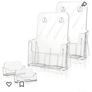 New in box! Acrylic brochure holders and business card holders display set